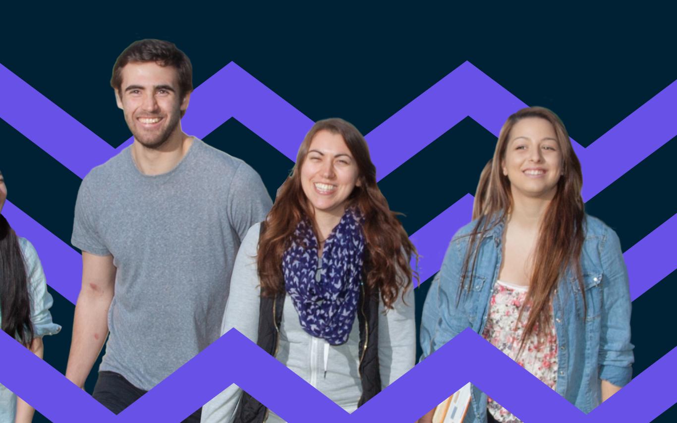Group of smiling students. 